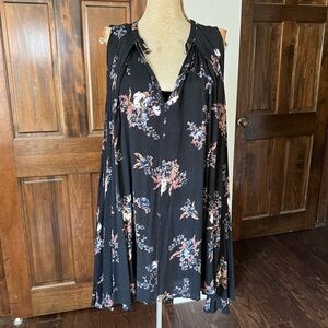 Free People Tunic - Black Floral - XS